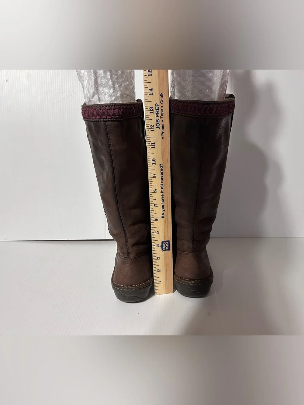 UGG SN 5139 brown leather shearling tall boots winter size 9